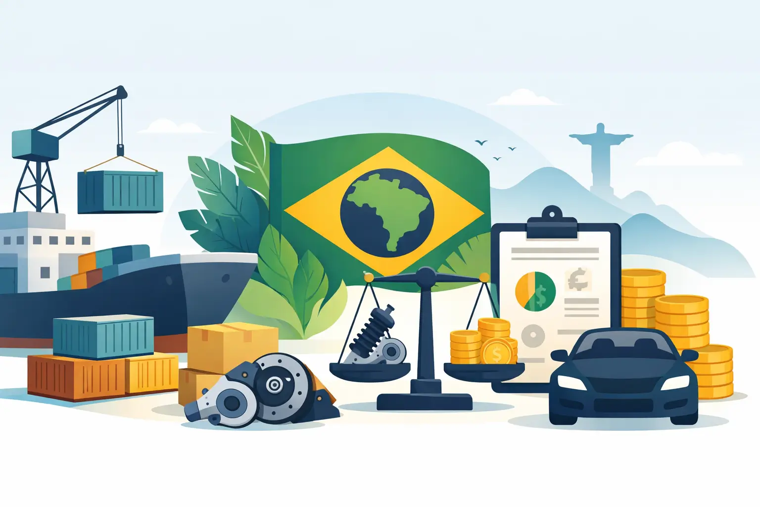 Impostos na importação de autopeças no Brasil